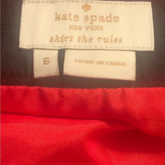 Kate Spade New York Silk Red Pink Black Color Blocked Mini Skirt with Bow - Picture 8 of 8